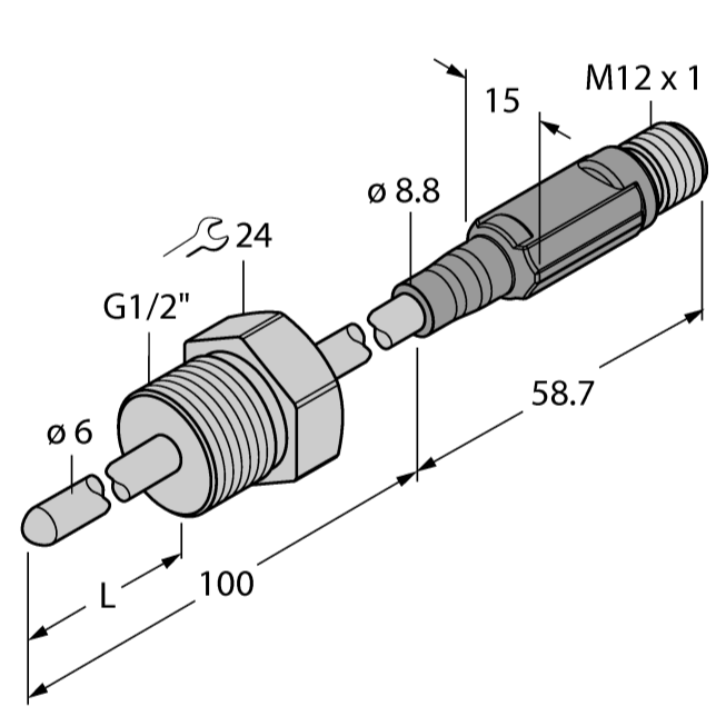 Cảm biến nhiệt độ  TTM150C-206A-G1/2-LI6-H1140-L050-50/150C