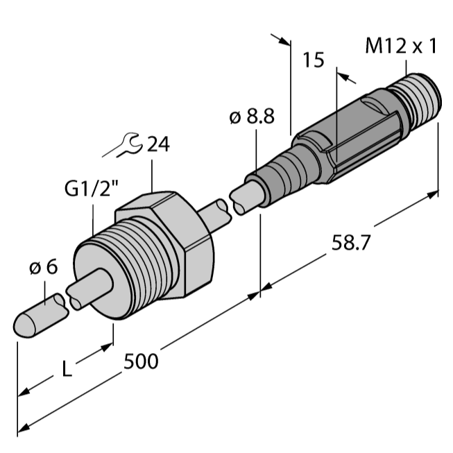 Cảm biến nhiệt độ  TTM150C-206A-G1/2-LI6-H1140-L460-50/150C