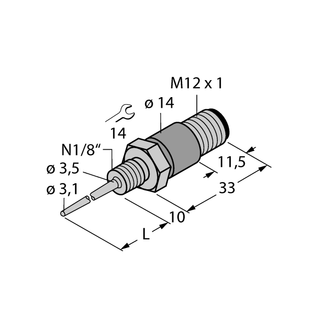 Cảm biến nhiệt độ TP-103A-N1/8-H1141-L013
