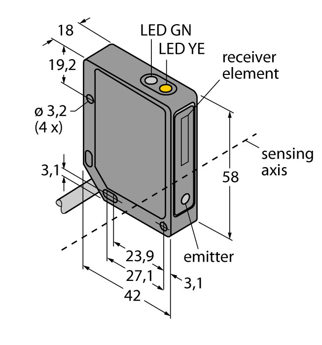 Cảm biến quang điện QMT42VP6FF1000 W/30F