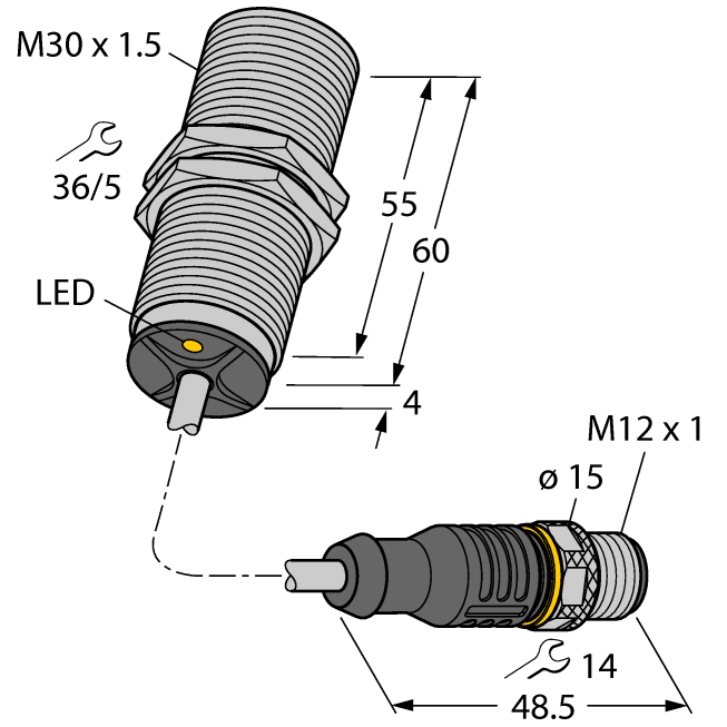 Cảm biến tiệm cận điện cảm BI12-M30-AD6X-0.3-RS4.23