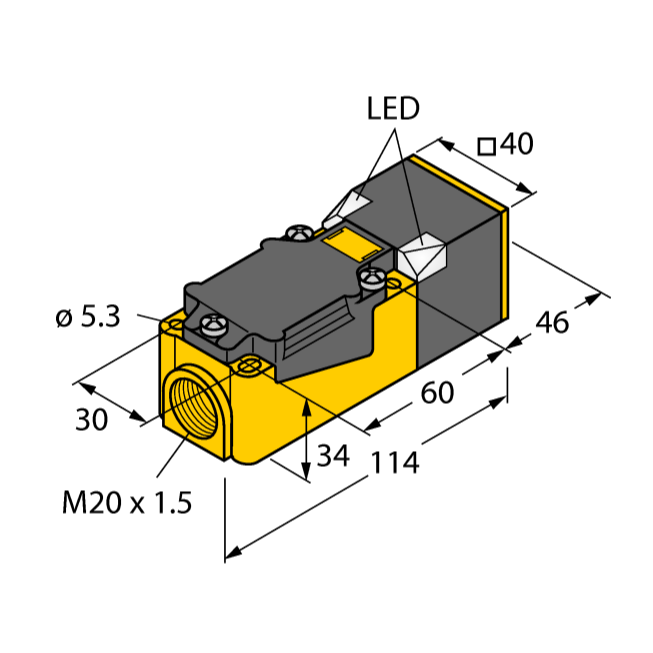 Cảm biến tiệm cận điện cảm khối vuông xoay 9 hướng NI25U-CP40-AP6X2