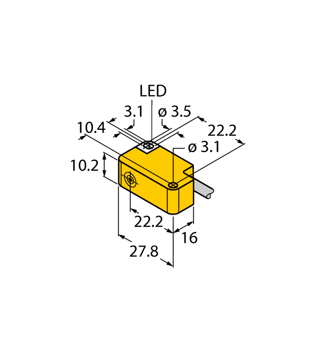 Cảm biến tiệm cận điện cảm khối dẹt (Mặt bên) NI5U-Q10S-AP6X