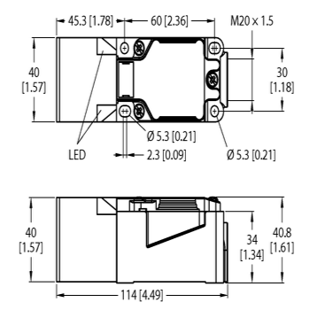Cảm biến tiệm cận điện cảm khối vuông cao cấp NI40U-CP40-VP4X2