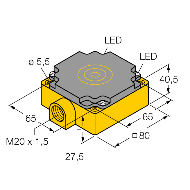 Cảm biến tiệm cận điện cảm khối vuông chịu nhiệt NI40-CP80-VP4X2/S100