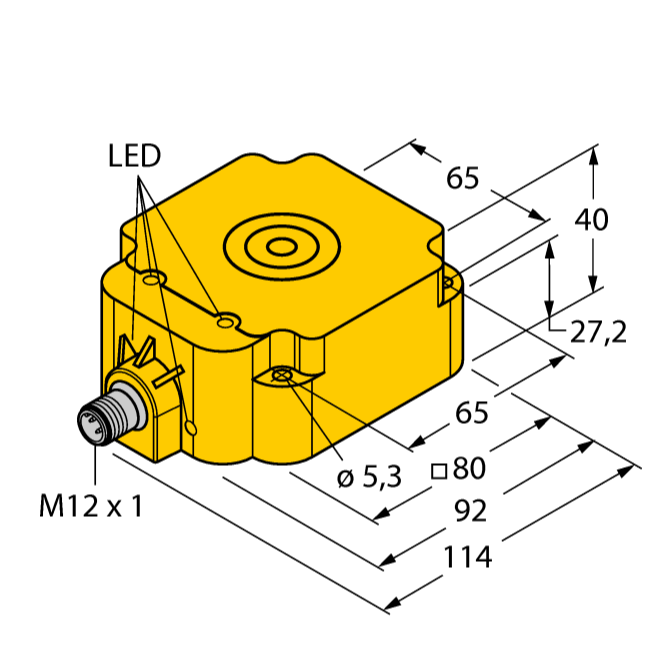 Cảm biến tiệm cận điện cảm khối vuông NI75U-Q80-AP6X2-H1141